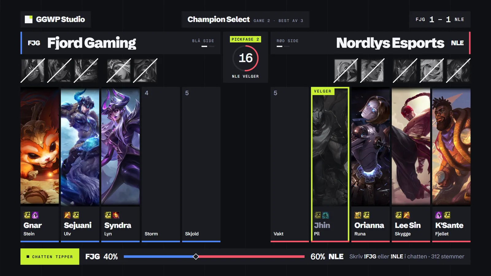 Champion select with bans, picks and the pick timer.